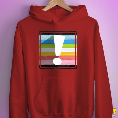 Queer Pride Flag Exclamation Point Hoodie